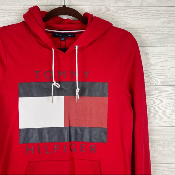 Tommy Hilfiger Red Terry Dress Logo Size Small NWT - Picture 2 of 7